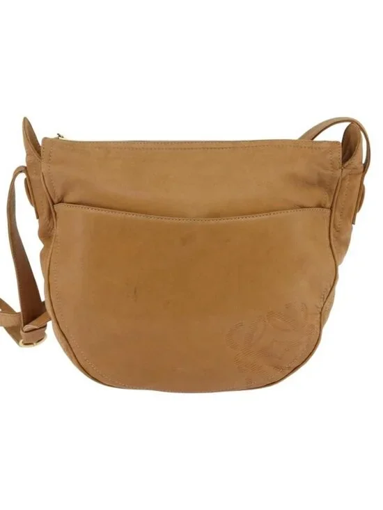 Authentic LOEWE Anagram Shoulder Bag Leather Brown Gold - Picture 5 of 16